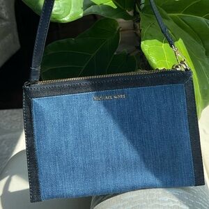 Michael Kors denim wristlet/bag